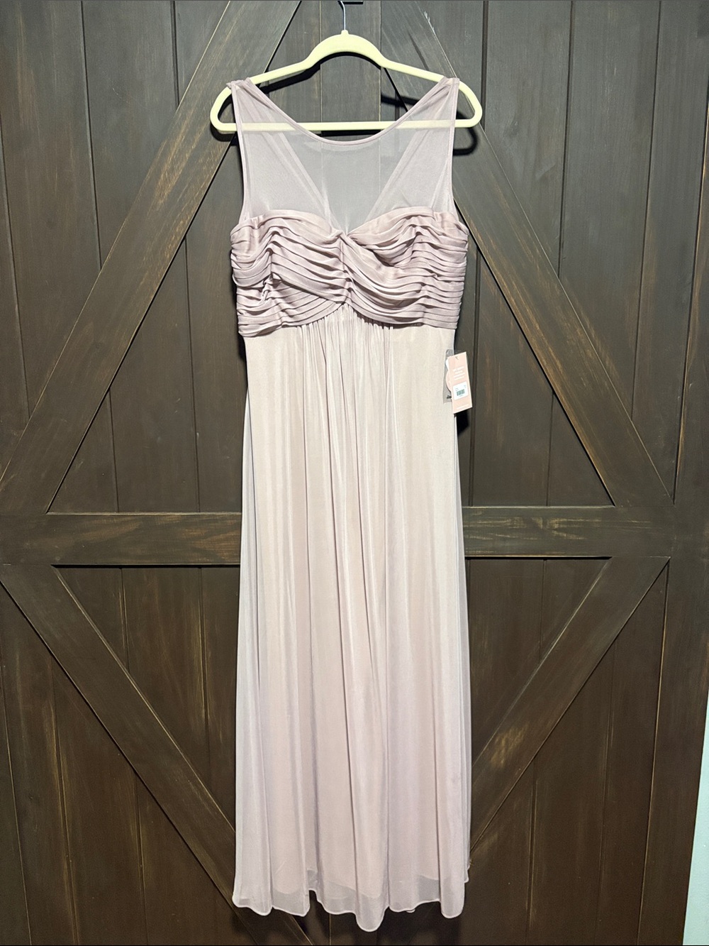 Birdy Grey Sleeveless Ruched Maxi Dress in Dusty Mauve